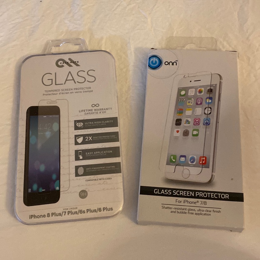 (2) iPhone 7/8 Glass Screen Protectors